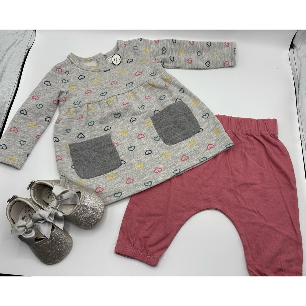 NEW infant girls size 6 months two piece outfit from Nordstrom. Infant shoes.